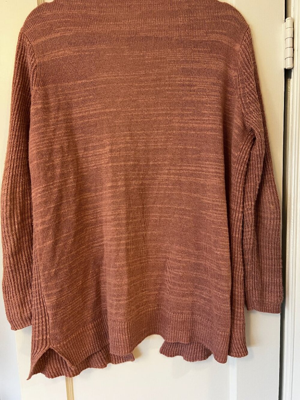 Madewell Pink Long Open Front Long Sleeve Cardigan Pockets Cotton Blend size M